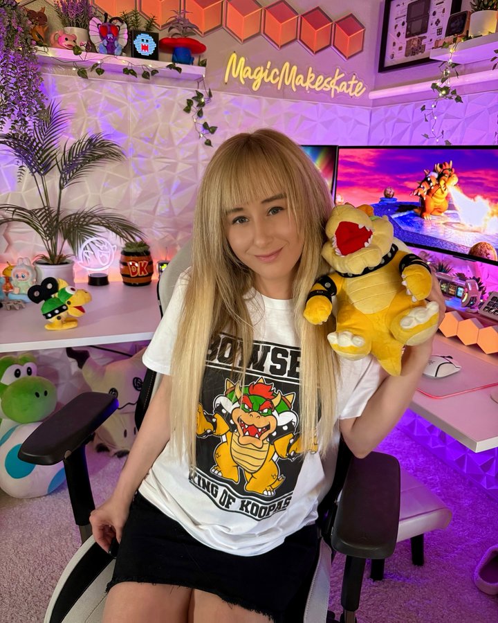 Instagram post by @magicmakeskate for Zavvi. Caption reads: Thanks to @zavviuk for sending me this Bowser,....