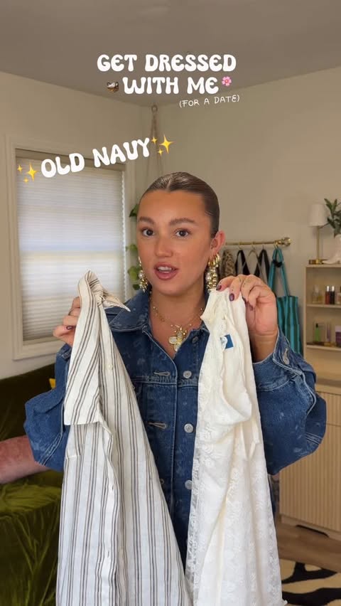 Instagram post by @lanaraestyle for Old Navy. Caption reads: Spring dates are more fun with @oldnavy 🌸🧚🏼....
