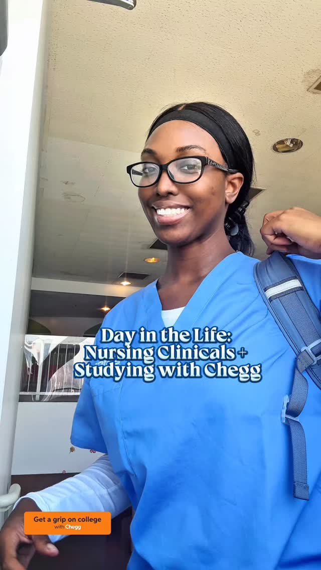 Instagram post by @ugckey for Chegg. Caption reads: #AD Clinicals, campus life, and finding time to....