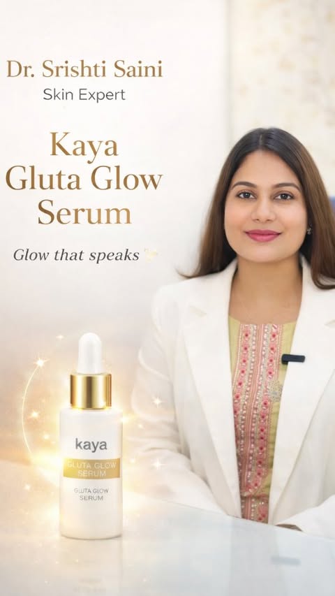 Instagram post by @skincarebydrsrishti for Kaya Science. Caption reads: [...] glow🌟 #skincare #dermatologist #kayascience....