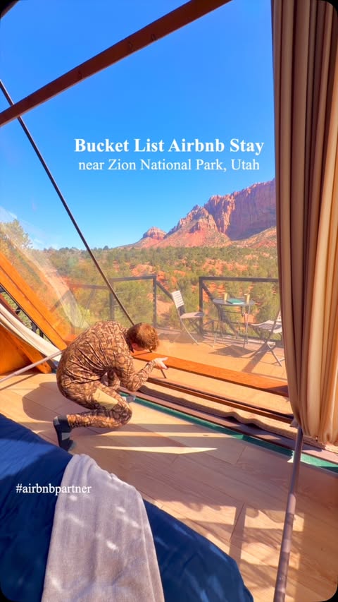 Instagram post by @thespinningatlas for Airbnb. Caption reads: Comment “Stay” for a link to book! #airbnbpartner....