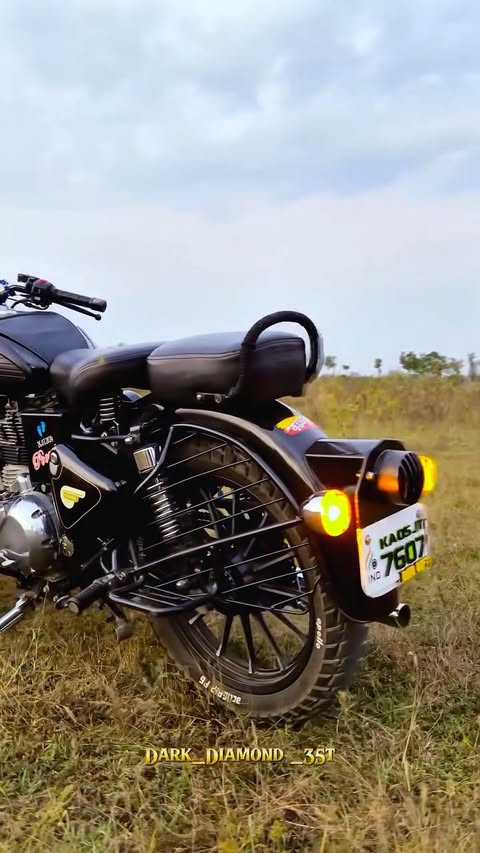 Instagram post by @dark_diamond_35t for Royal Enfield. Caption reads: BHEEMA 🐘❤️‍🩹 ♥︎ ㅤ 𒊹︎︎︎ㅤ ⎙ㅤ ⌲ ˡᶦᵏᵉ ᶜᵒᵐᵐᵉⁿᵗ ˢᵃᵛᵉ....