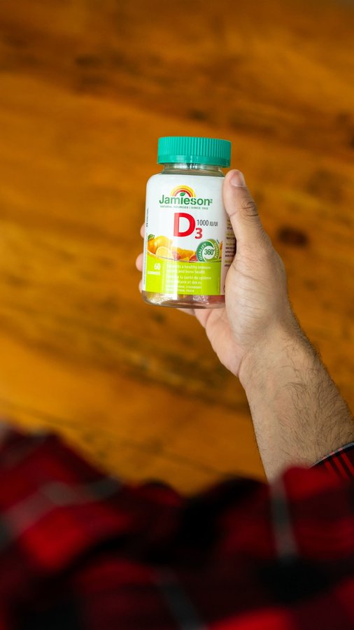 Instagram post by @mrsergioroque for Jamieson Vitamins. Caption reads: Literally 70% of Canadians are Vitamin D-ficient.....