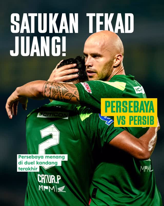 Instagram post by @officialpersebaya for Indomie Seleraku. Caption reads: Satukan tekad juang! Jamu Persib, Bajol Ijo siap....