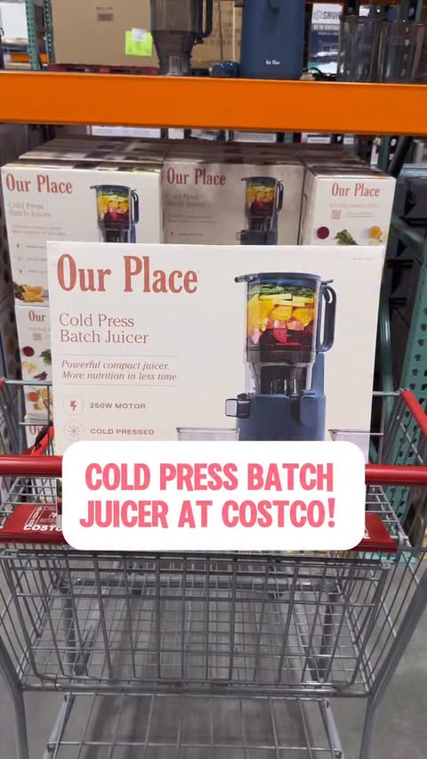 Instagram post by @costcoguide for from Our Place. Caption reads: Comment “JUICE” and I’ll send you the link.....