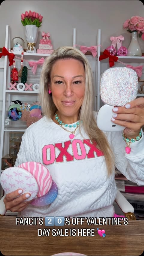 Instagram post by @ashleytegeler for Fancii. Caption reads: 💘 The Fancii 2️⃣0️⃣% OFF Valentine’s Day SALE has....