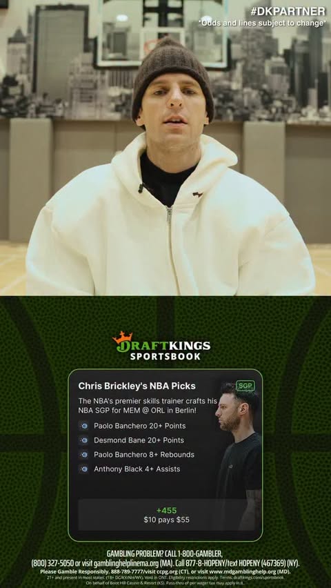 Instagram post by @cbrickley603 for DraftKings. Caption reads: [...] parlay for this global matchup on....