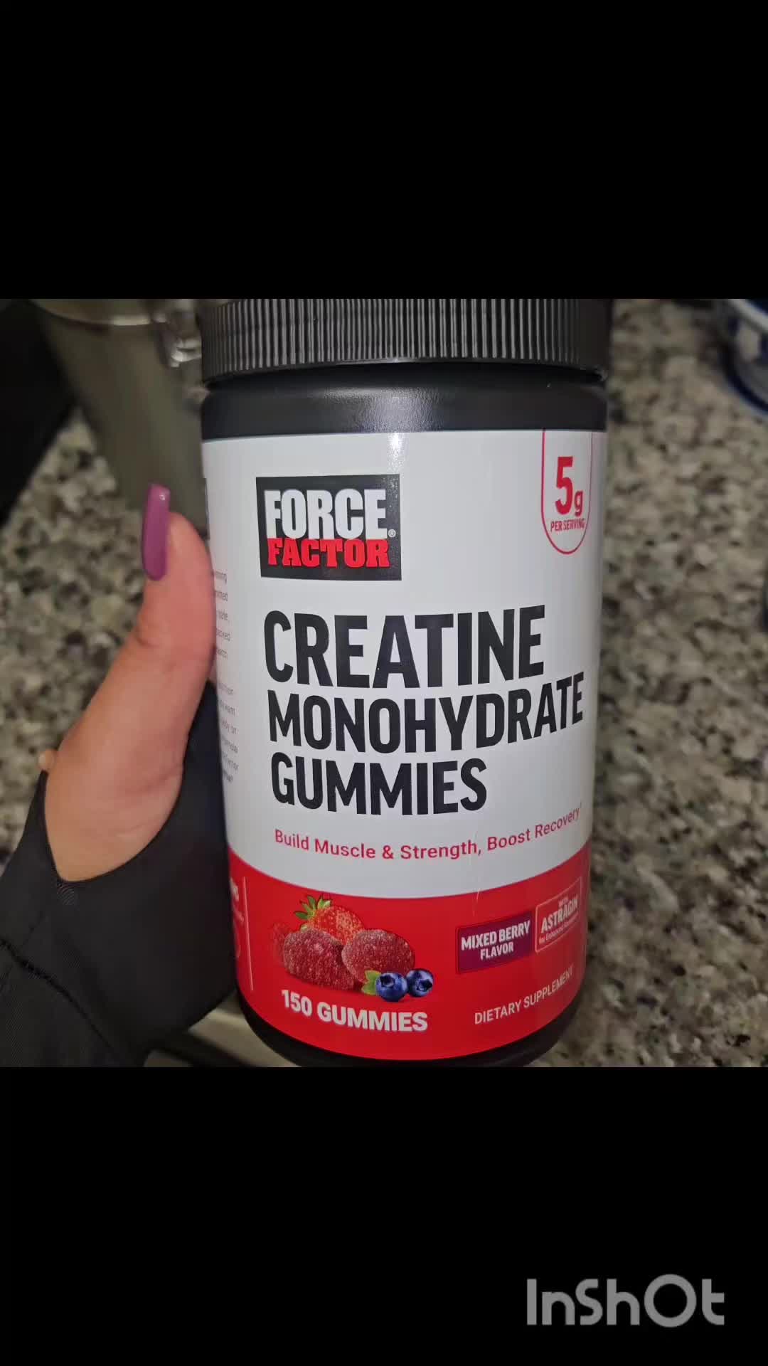 TikTok post by @malaikak1920 for Force Factor. Caption reads: @Force Factor Creatine Monohydrate Gummies taste....