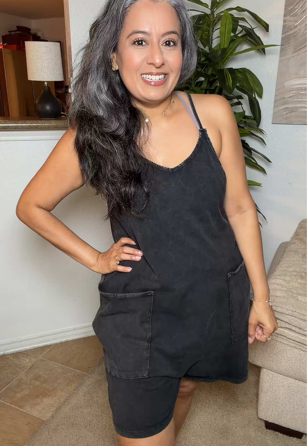 TikTok post by @free2bbre for Automet. Caption reads: @AUTOMET #romper #easyoutfits #comfyoutfit [...].