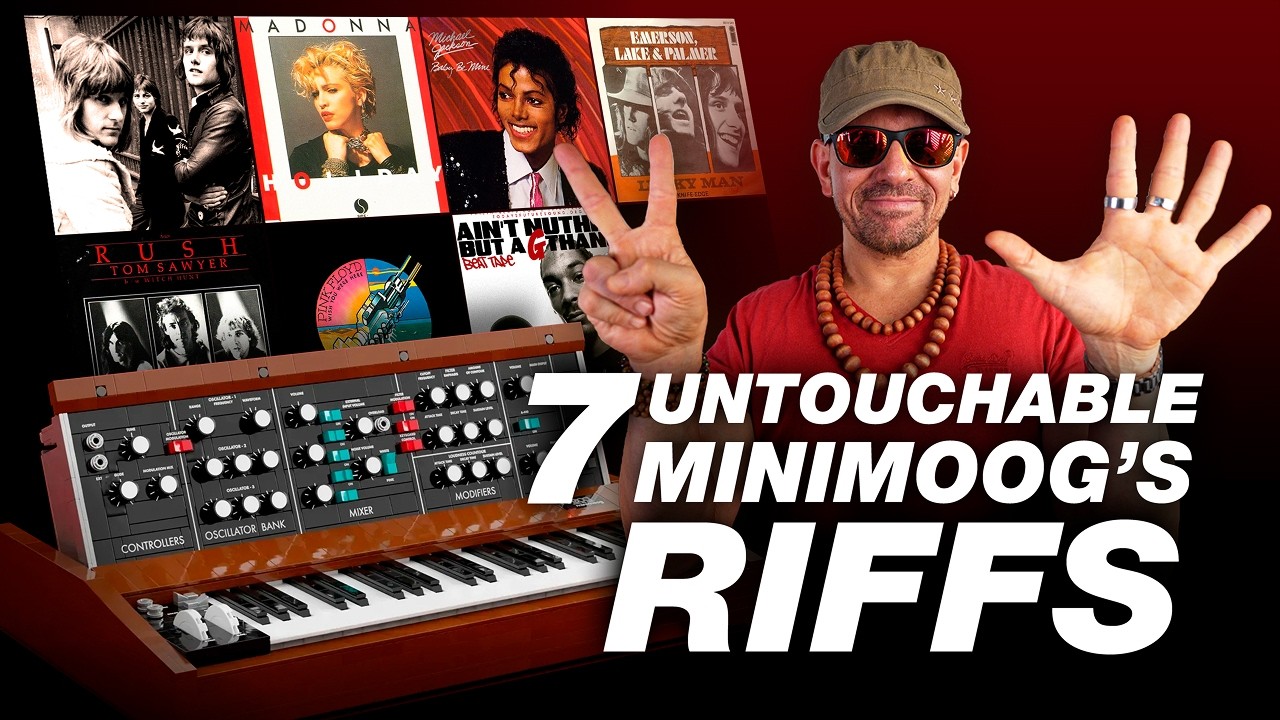 YouTube post by @Doctormix for Reverb. Caption reads: Why These 7 Minimoog Riffs Are Untouchable (Full....