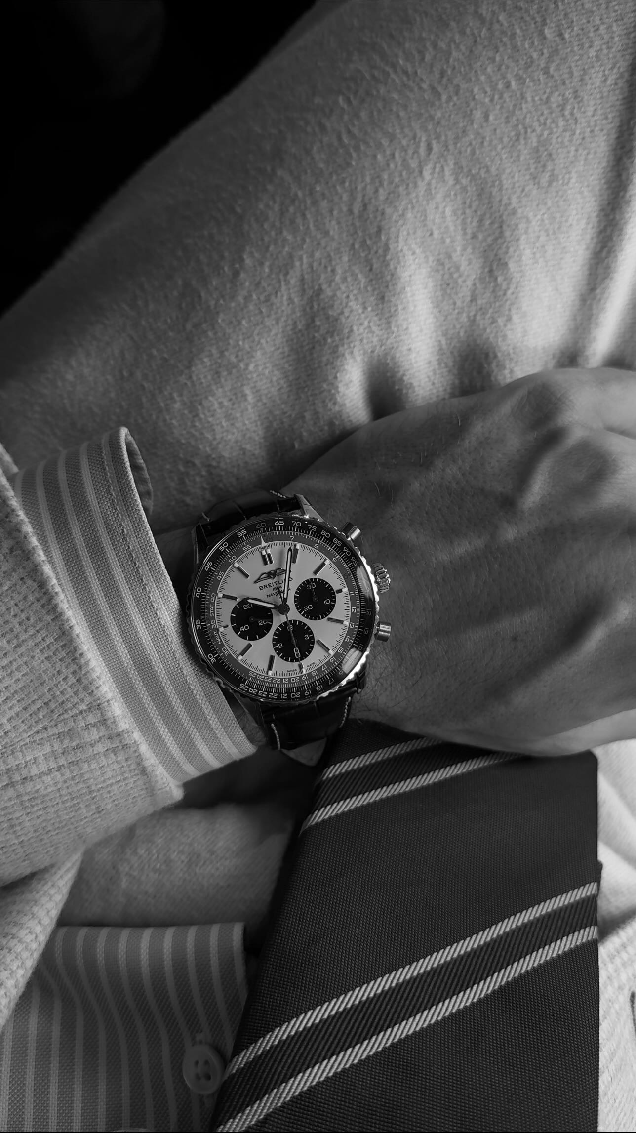 Instagram post by @laurandnicolas for BREITLING. Caption reads: 24 hours in Switzerland to celebrate 2 iconic....