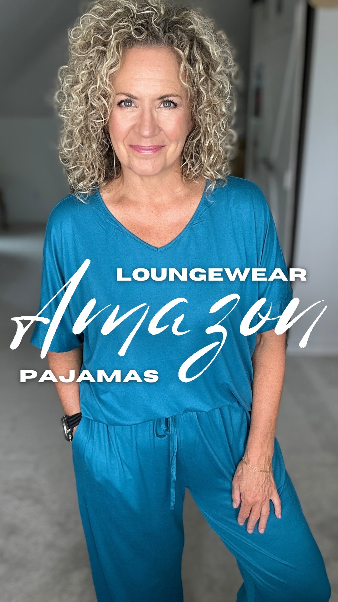 Instagram post by @d.anna.durham for Ekouaer. Caption reads: [...] #over60influencer #ekouaerpajamas #ekouaer....