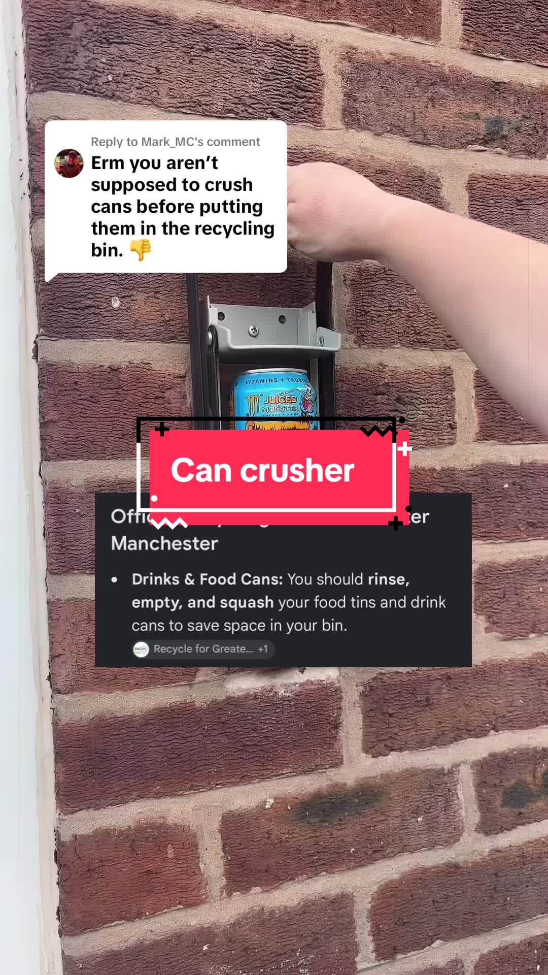 TikTok post by @rachyg85 for Straame. Caption reads: Replying to @Mark_MC @STRAAME #cancrusher....