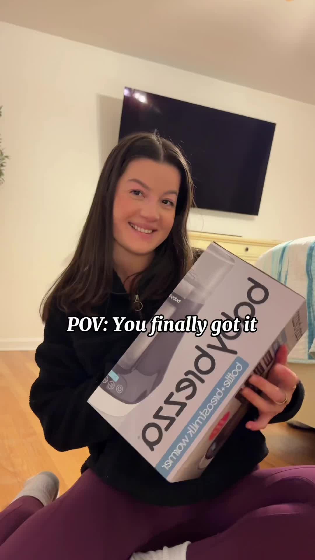 TikTok post by @elidaloci for Baby Brezza. Caption reads: Buy at BabyBrezza.com for free shipping, easy....