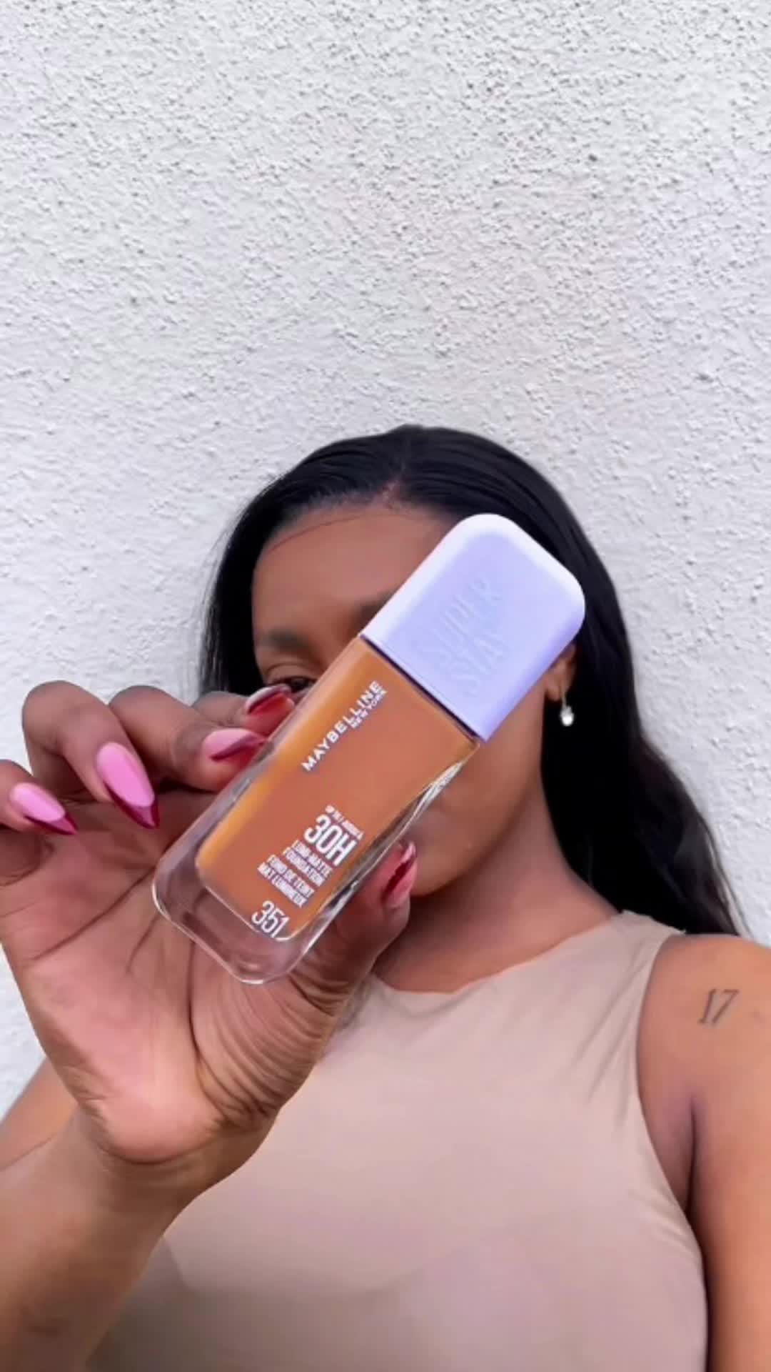 TikTok post by @mpumi.landan for Maybelline New York. Caption reads: Glow hunters, assemble! The Maybelline Lumi Matte....