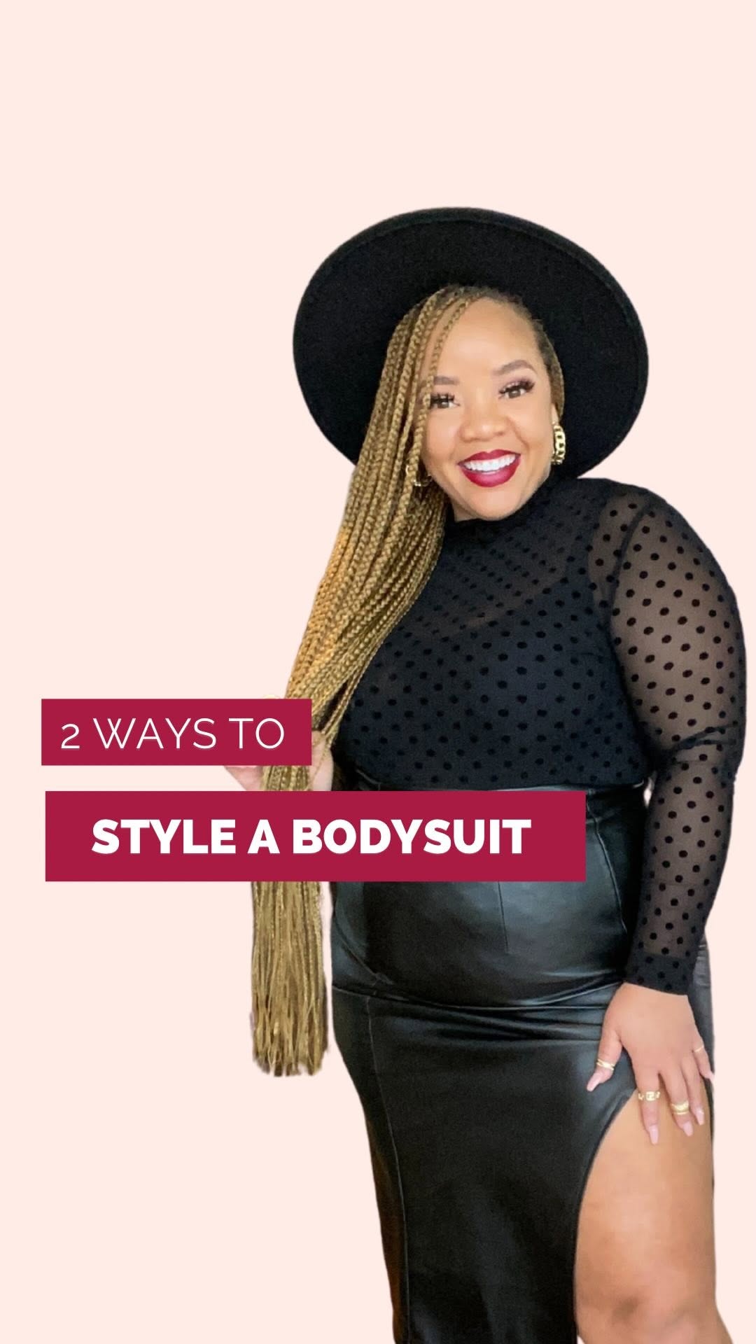 Instagram post by @candacejunee for REBDOLLS. Caption reads: Casual glam or dress-up? This bodysuit is giving....
