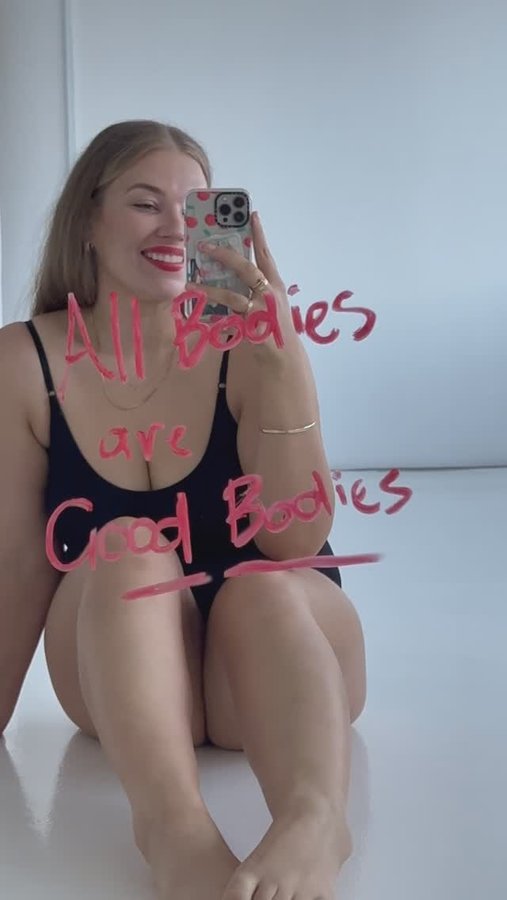 Instagram post by @katewas_ for HeyShape. Caption reads: [...] bodies are good bodies ❤️‍🔥💋 wearing....
