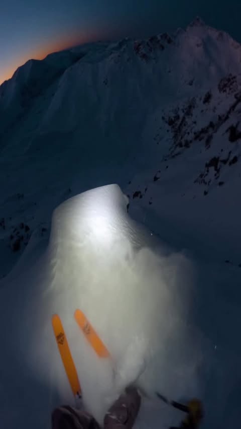 Instagram post by @blackcrows_skis for GoPro. Caption reads: Shoutout to my unlocked ATK pin bindings for not....