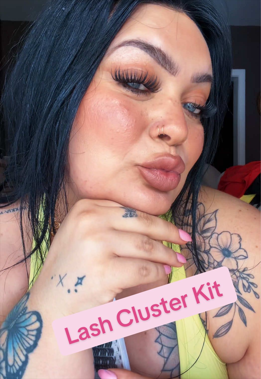 TikTok post by @beautybestieblogs for MaxComfi Lashes. Caption reads: In love, obsessed 🤤 @Maxcomfi @MaxComfi Lashes....