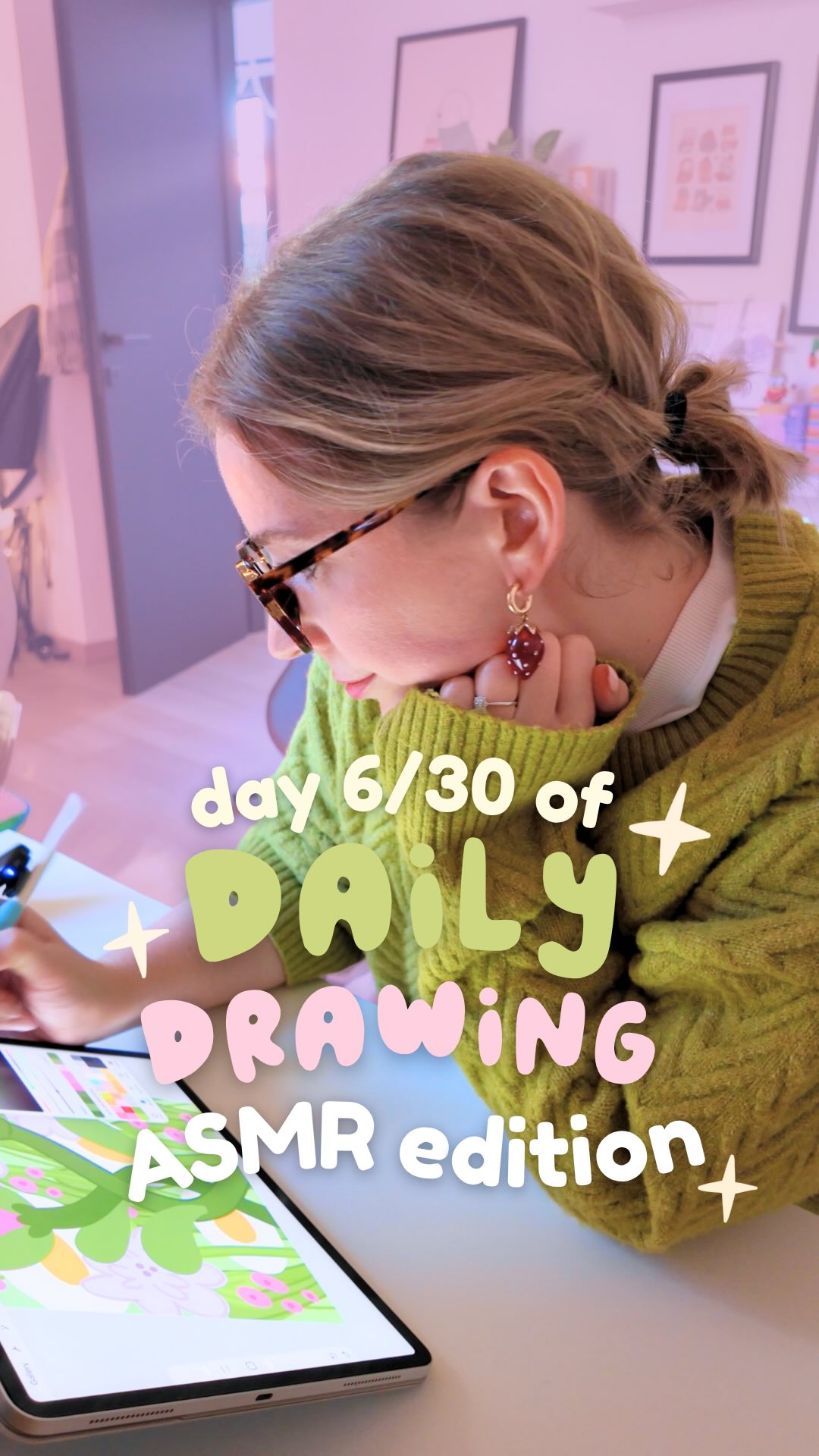 Instagram post by @laurajaneillustrations for Paperlike. Caption reads: It’s day six of drawing everyday in November to....