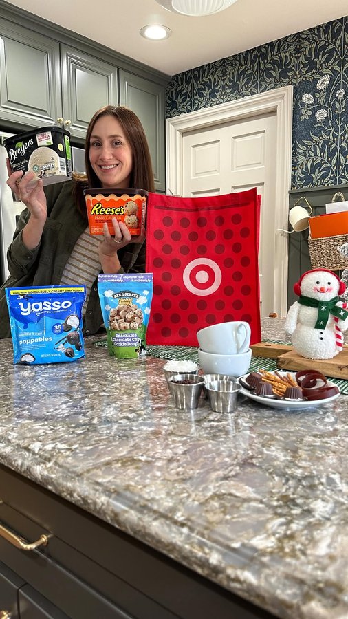 Instagram post by @livingrosa for Ben & Jerry's. Caption reads: #ad We brought the chill inside with a delicious....