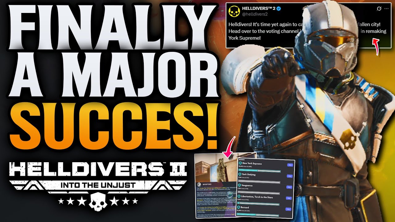 YouTube post by @cloudplays for Instant Gaming. Caption reads: Helldivers 2 Major Win! Big Changes & A Split....