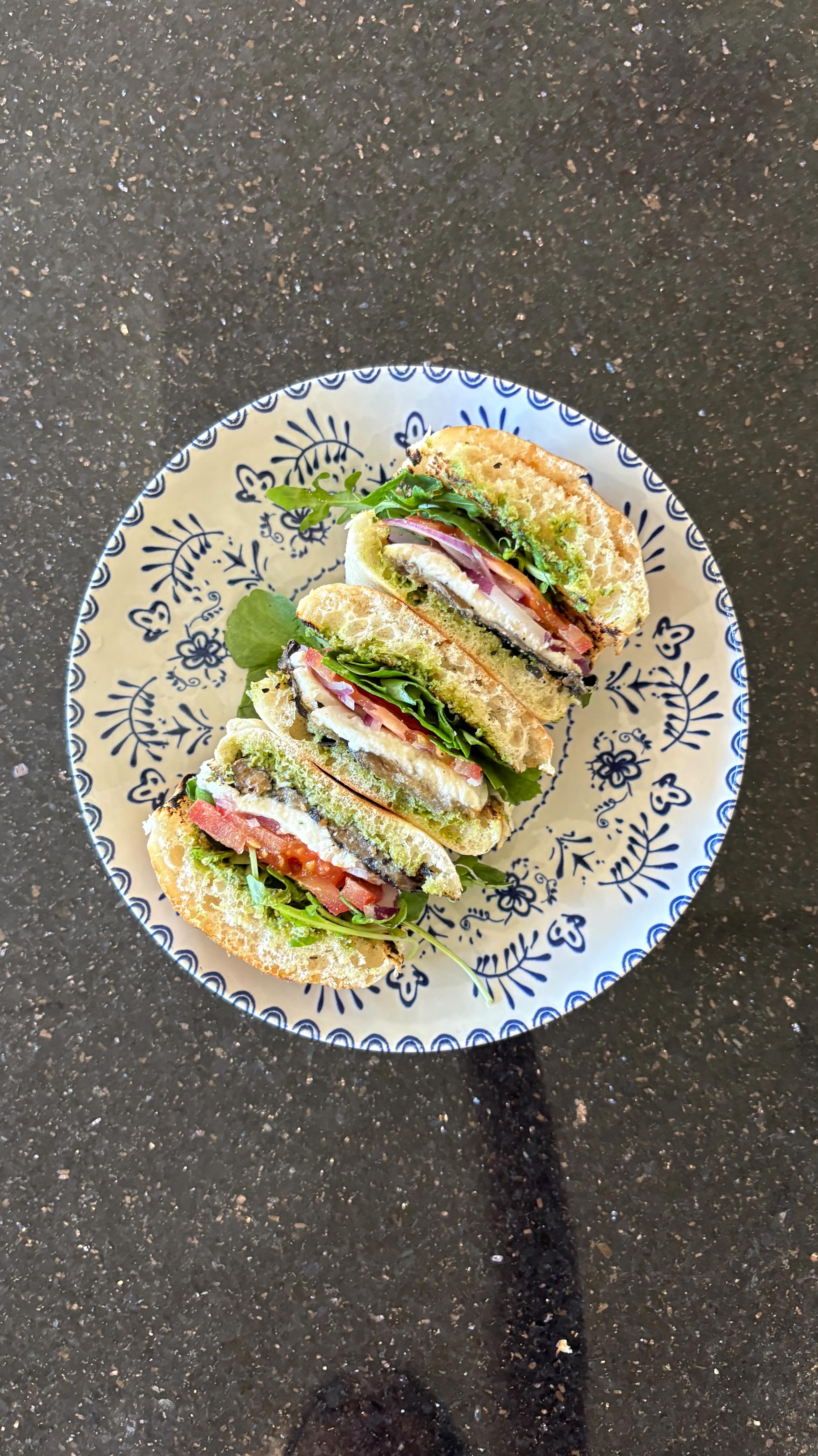 Instagram post by @pinkeypatel1 for Degusta Box. Caption reads: Sandwich ready for summer ☀️ using @pelagonia’s....