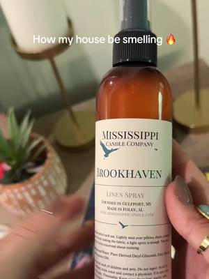 TikTok post by @courtneylanecreates for Mississippi Candle Co.. Caption reads: My absolute favorite linen sprays....