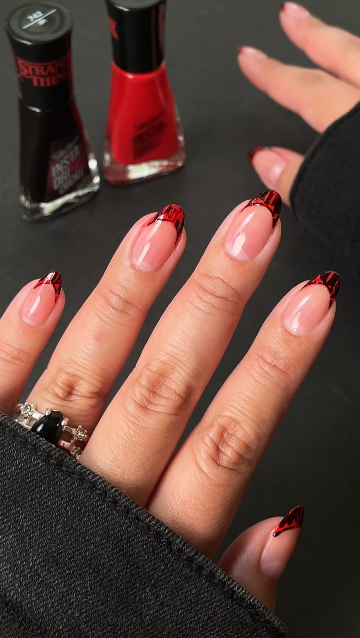 Instagram post by @nailartbysig for Sally Hansen. Caption reads: Crackle is back, straight from the Upside....