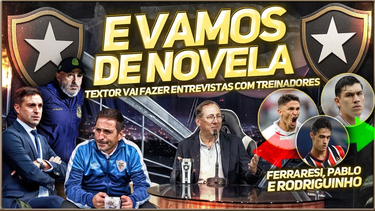 YouTube post by @giganteglorioso for Gocase. Caption reads: ⚠️NEW BOTAFOGO COACH IN DISCUSSION: WRITER WILL....