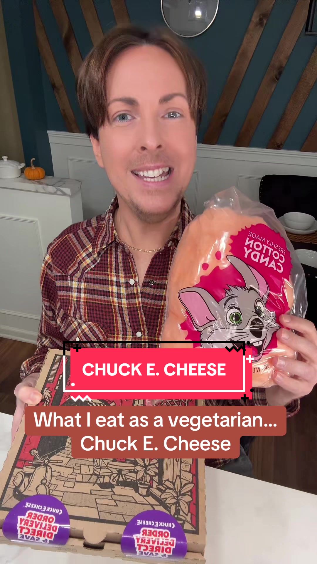 TikTok post by @basicjoey for Chuck E. Cheese. Caption reads: Chuck E. Cheese appetizers and desserts for....