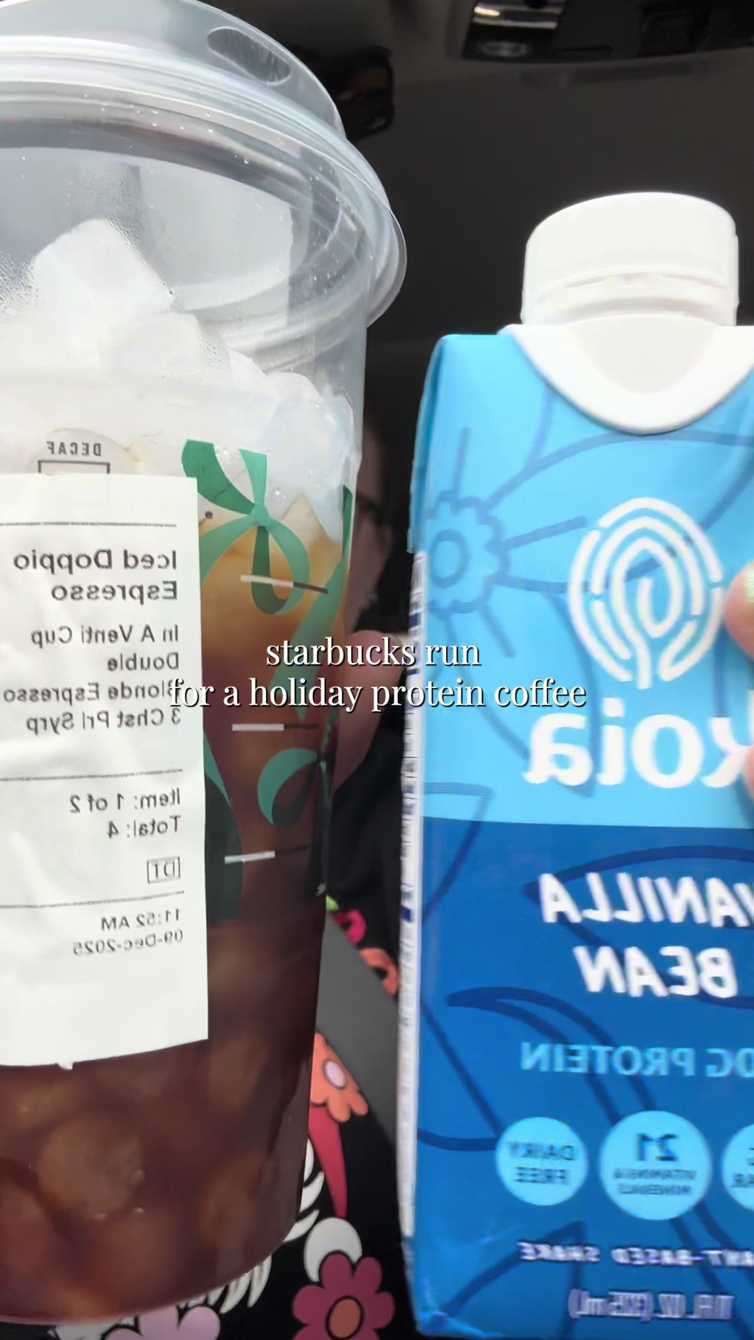 TikTok post by @ryleebarroso for Koia. Caption reads: do you drink iced coffee even when it’s cold....