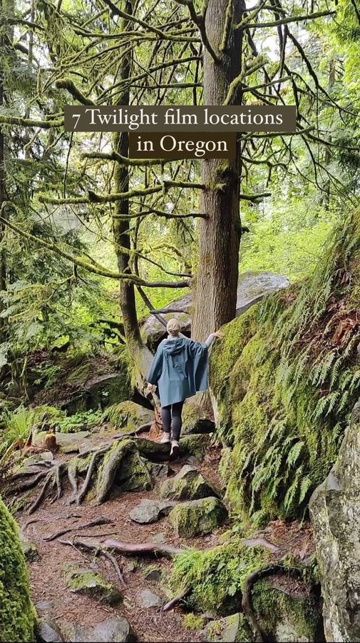 Instagram post by @smile4travel for Travel Oregon. Caption reads: Step into the world of Twilight — right here in....