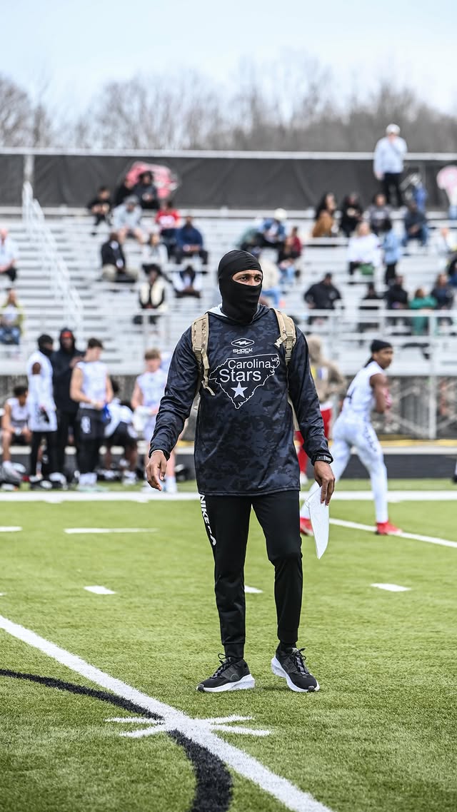 Instagram post by @carolinastars7on7 for Shock Doctor. Caption reads: [...] this weekend‼️ #starsbreed #shiiiiiii....