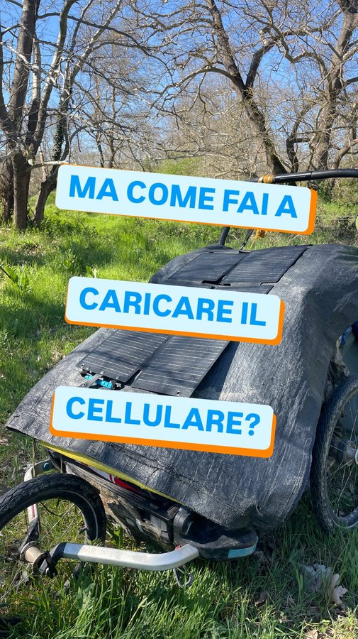 Instagram post by @pieroad____ for BLUETTI. Caption reads: [...] grande poco e peso 1,4kg. Si chiama BLUETTI....