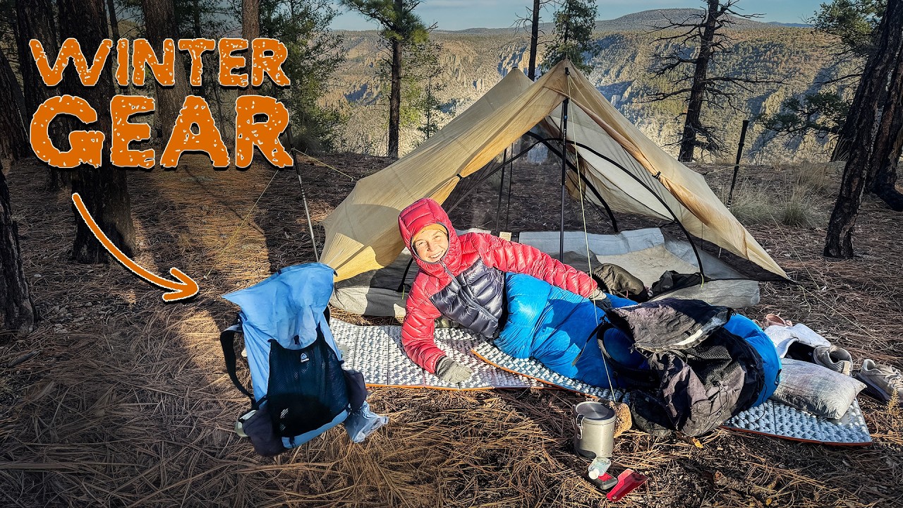 YouTube post by @reneeandtim for REI. Caption reads: Everything We Pack for Cold Weather Backpacking.