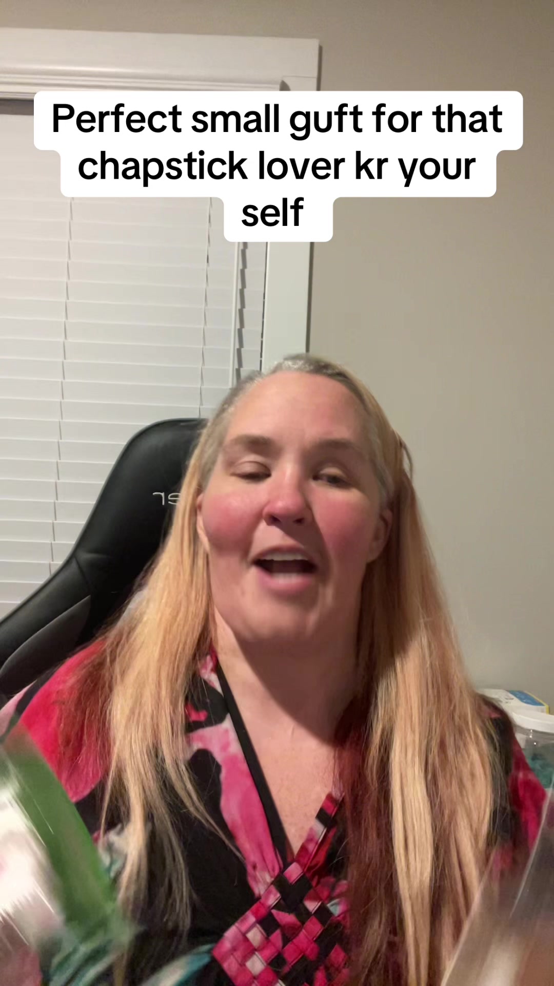TikTok post by @officialmamajune35 for ChapStick. Caption reads: @ChapStick.US if you lobe #chaostick #giftideas....
