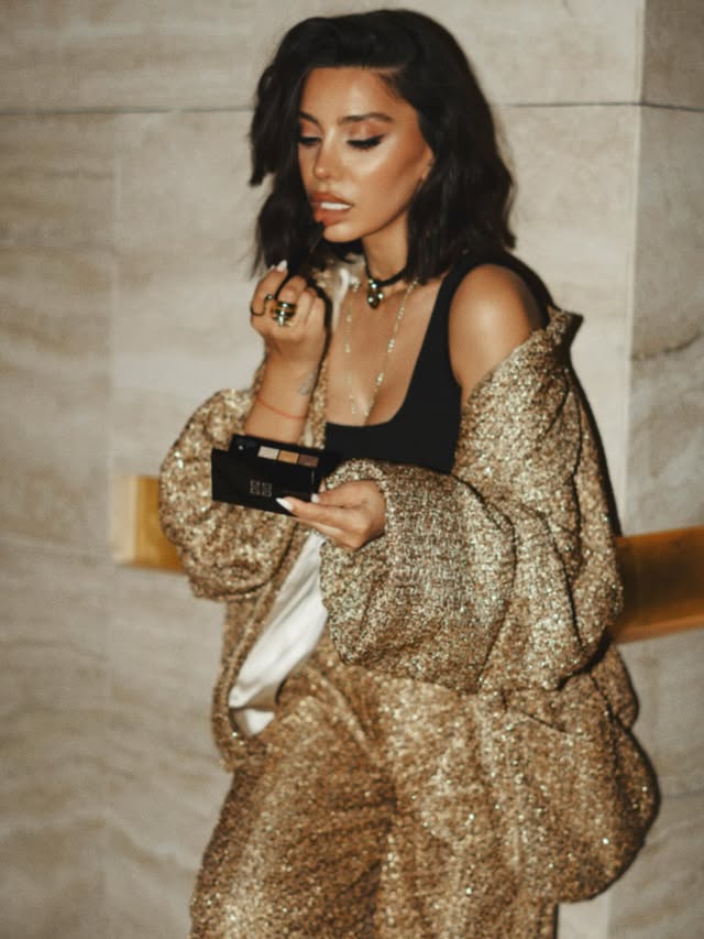 Instagram post by @aynurbabakhan for Givenchy Beauty. Caption reads: @givenchybeauty night ✨.