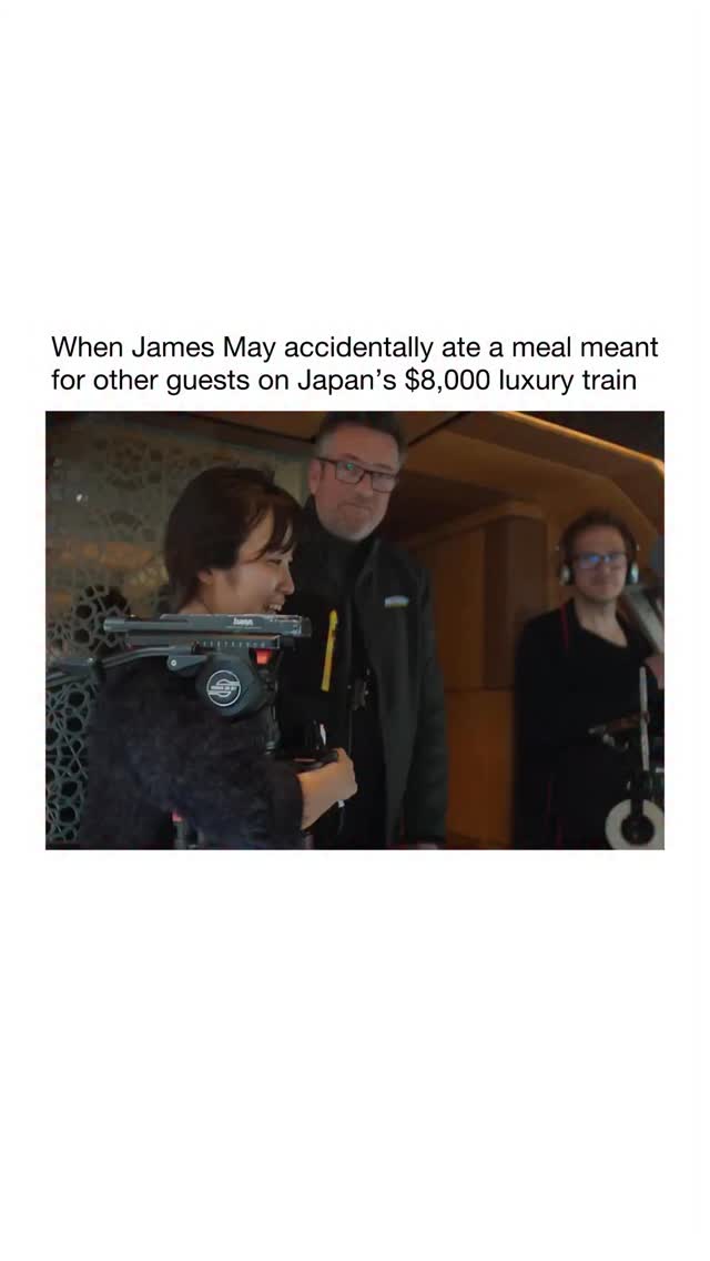 Instagram post by @factsdailyy for Amazon Prime. Caption reads: In 2020, James May boarded Japan’s $8,000 luxury....