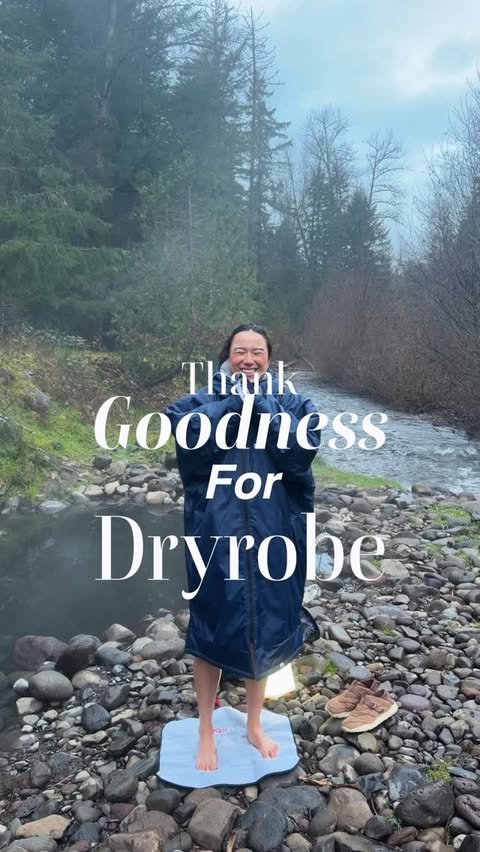 Instagram post by @laurensbigadventure for dryrobe. Caption reads: [...] dictates your experience. Bringing my....