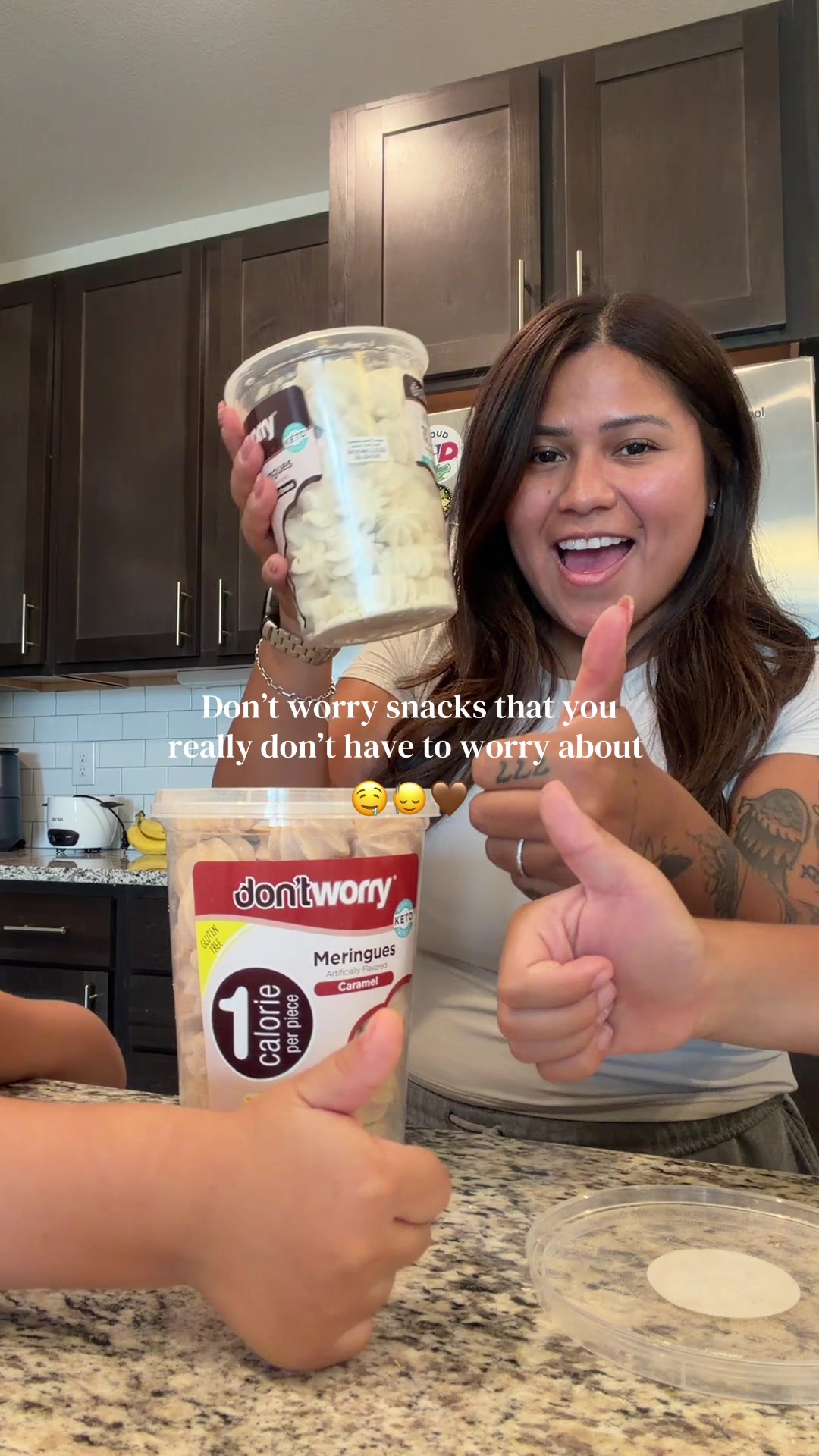 TikTok post by @zissyco for dontworry snacks. Caption reads: [...] be getting more flavors soon🙂‍↕️....