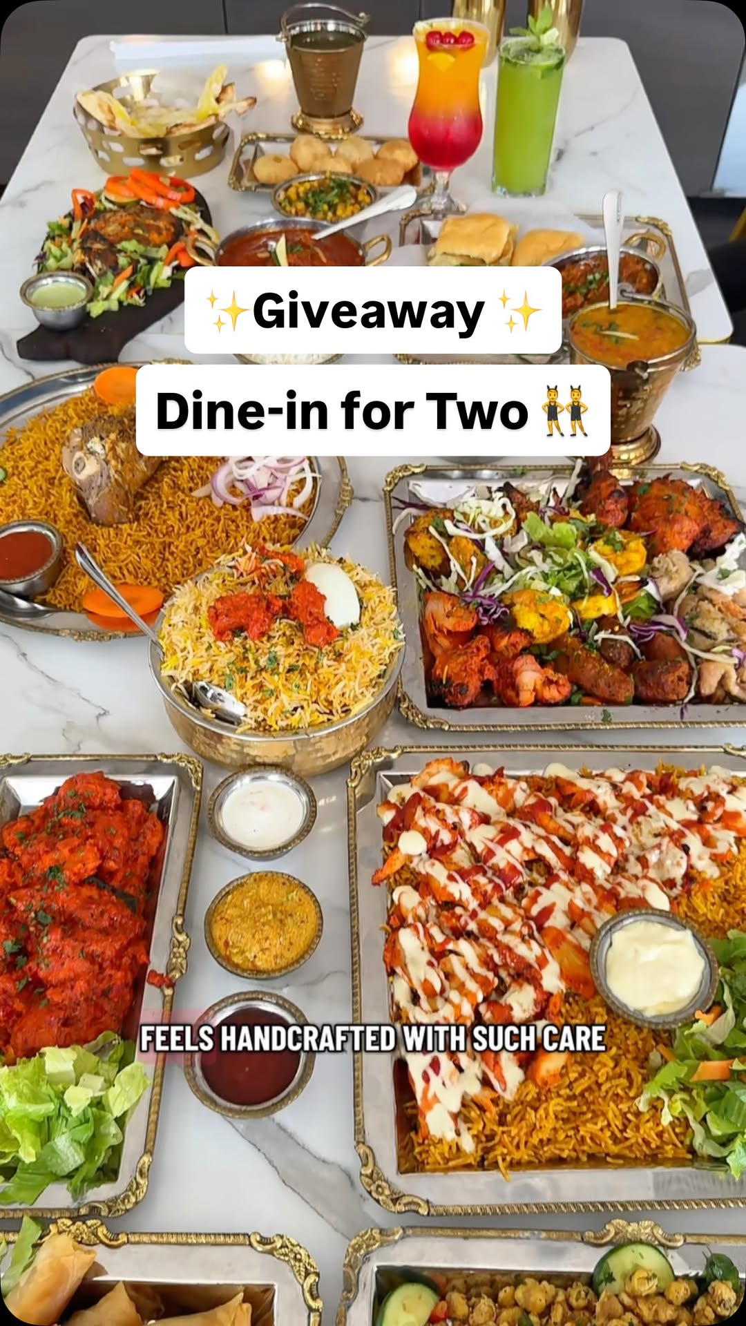 Instagram post by @meharunisaraja for The Bay. Caption reads: ✨ GIVEAWAY TIME ✨

Win a Dine-In Experience for....