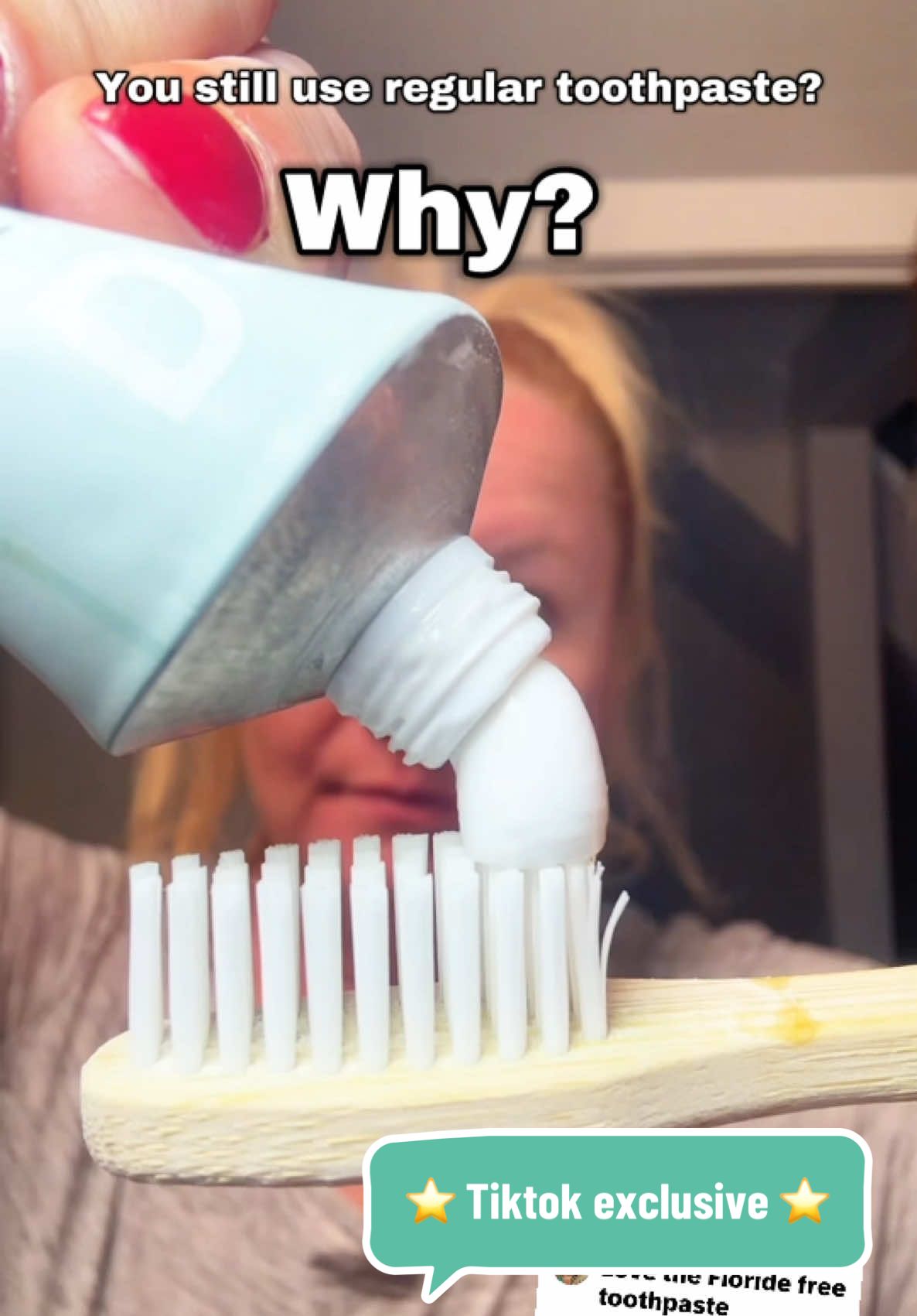 TikTok post by @lovelaughlive0160 for Davids Natural Toothpaste. Caption reads: Replying to @Sneediepoo Regular toothpaste does....