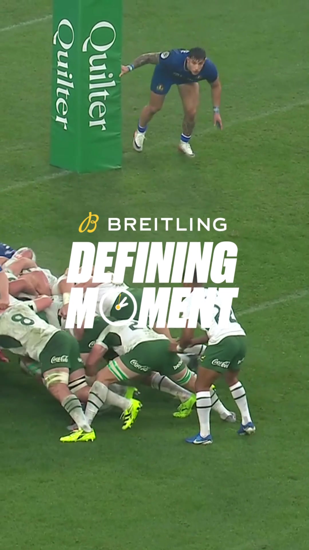 TikTok post by @nationsseries for BREITLING. Caption reads: [...] seal the Springboks win over Italy 💪....