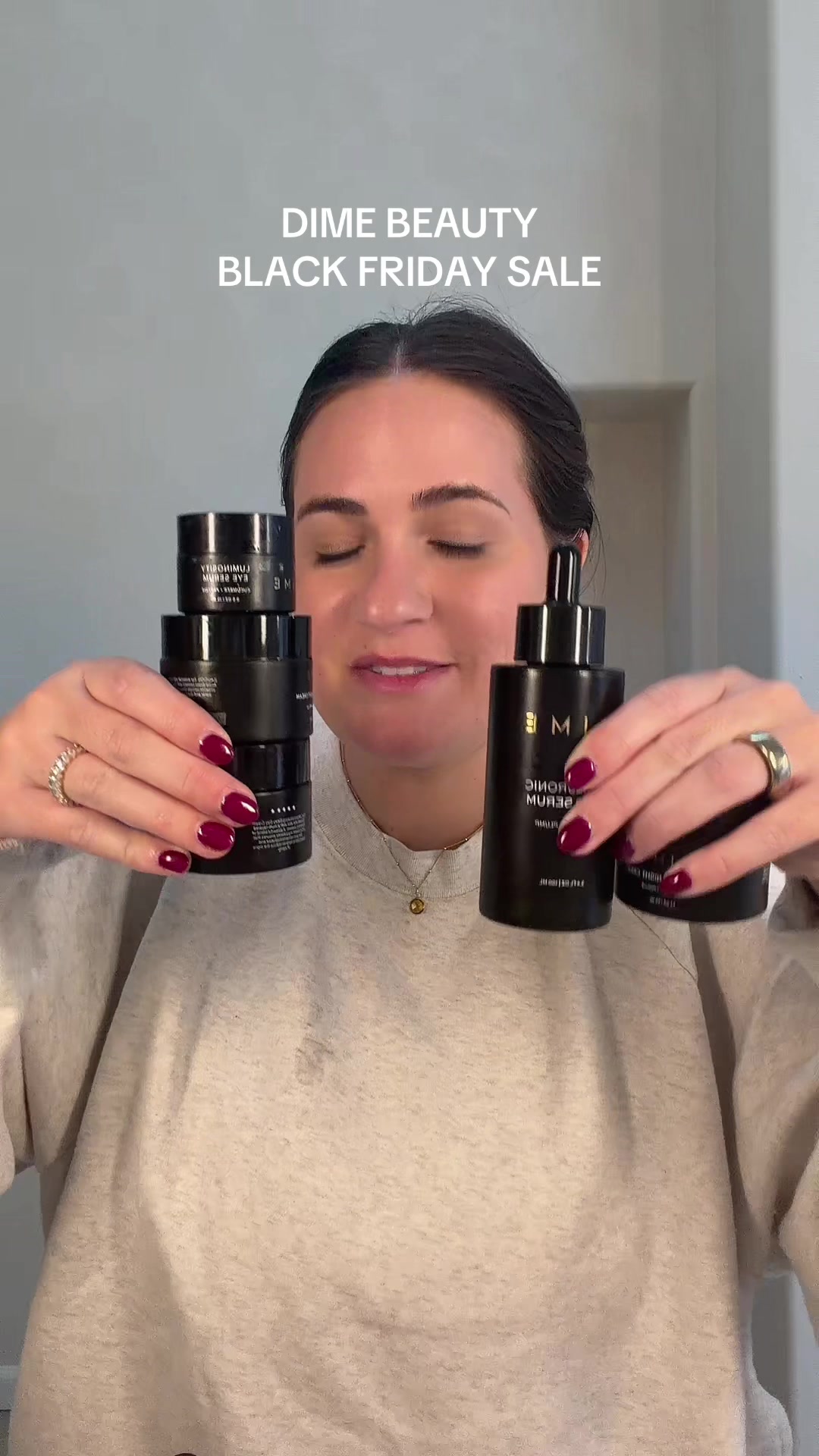 TikTok post by @karlyalane_ for DIME Beauty. Caption reads: [...] to save 30% instead of my usual 20%!....