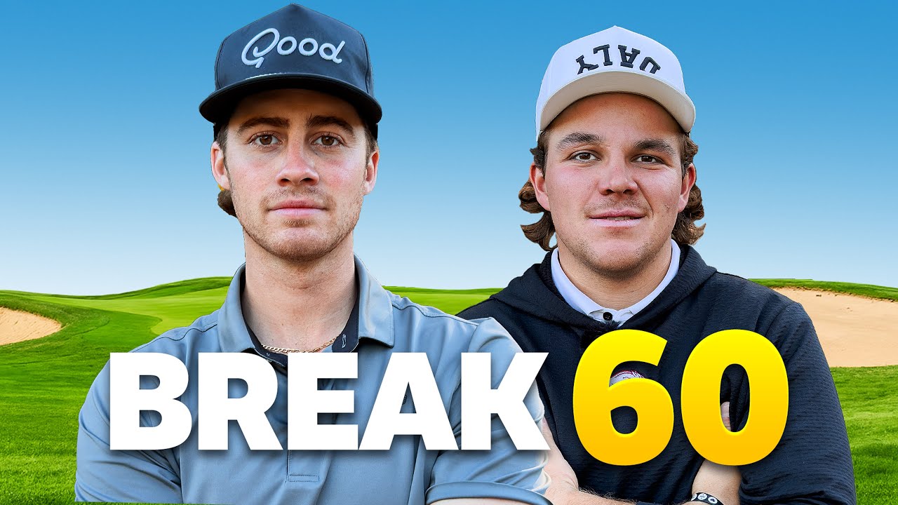 YouTube post by @gmgolf for Good Good Golf. Caption reads: Can I Break 60 With John Daly Jr.?.