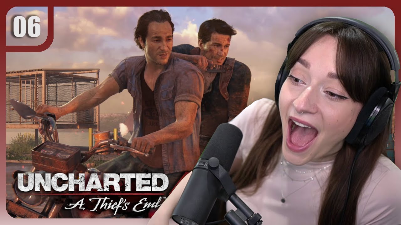 YouTube post by @WhimsyPsyche for The Oodie. Caption reads: Welcome to my first ever playthrough of Uncharted....