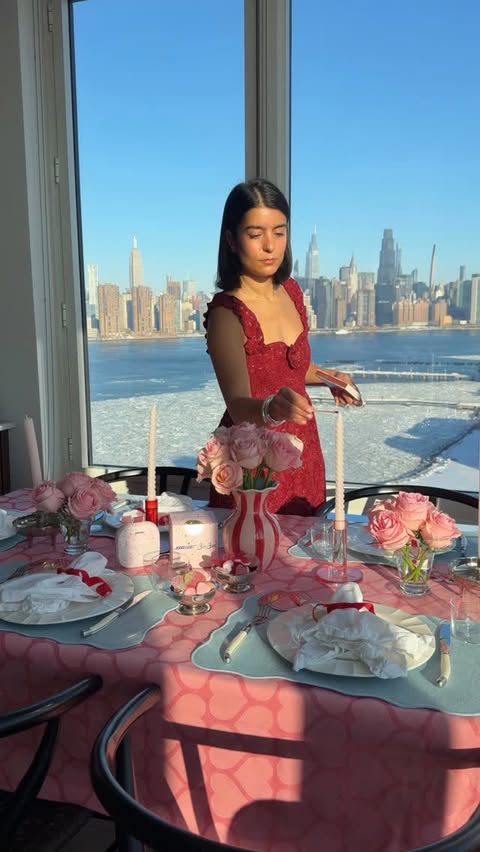 Instagram post by @aliki.carter for Bose. Caption reads: [...] for my Galentine’s tablescape and my @bose x....