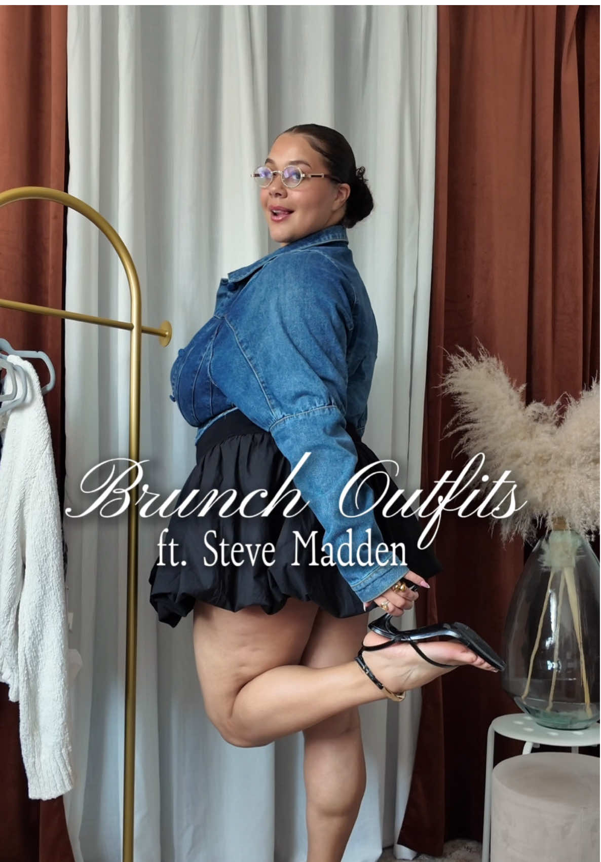 TikTok post by @khloekatera for Steve Madden. Caption reads: styling @stevemadden TIA heel 🤍 i’m truly torn,....