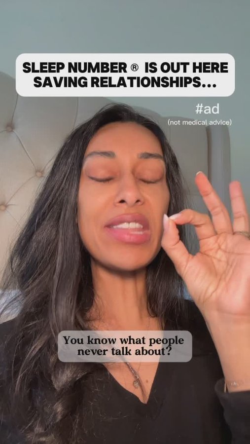 Instagram post by @thepsychdoctormd for Sleep Number. Caption reads: #ad I’m literally done deciding which one of us....